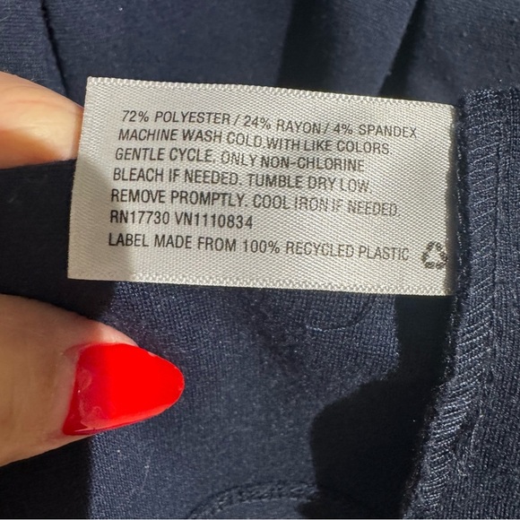 Bundle of 2 Merona  Navy and Black Striped Long Sleeve Dresses. Size Medium - Picture 9 of 16